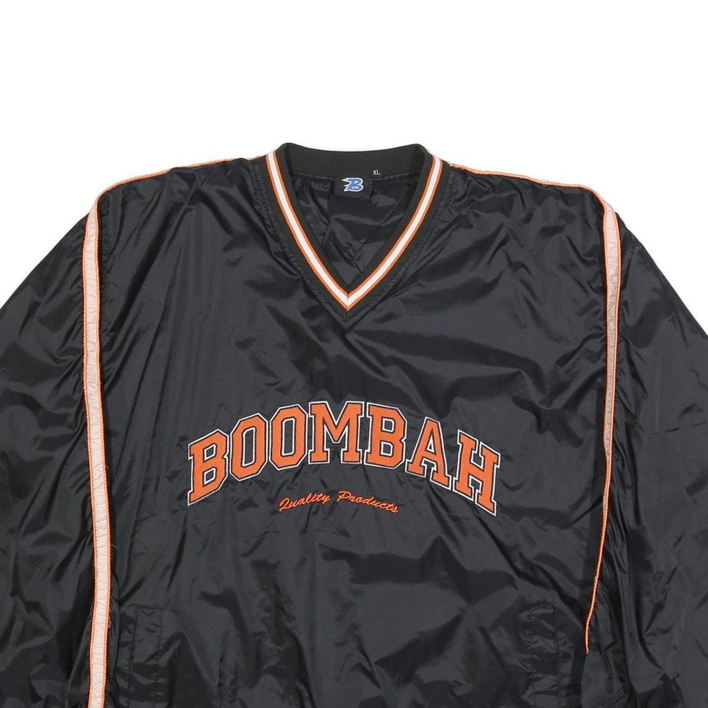 BOOMBAH Mens Black & Orange Sweatshirt V-Neck XL Sports Casual Pullover