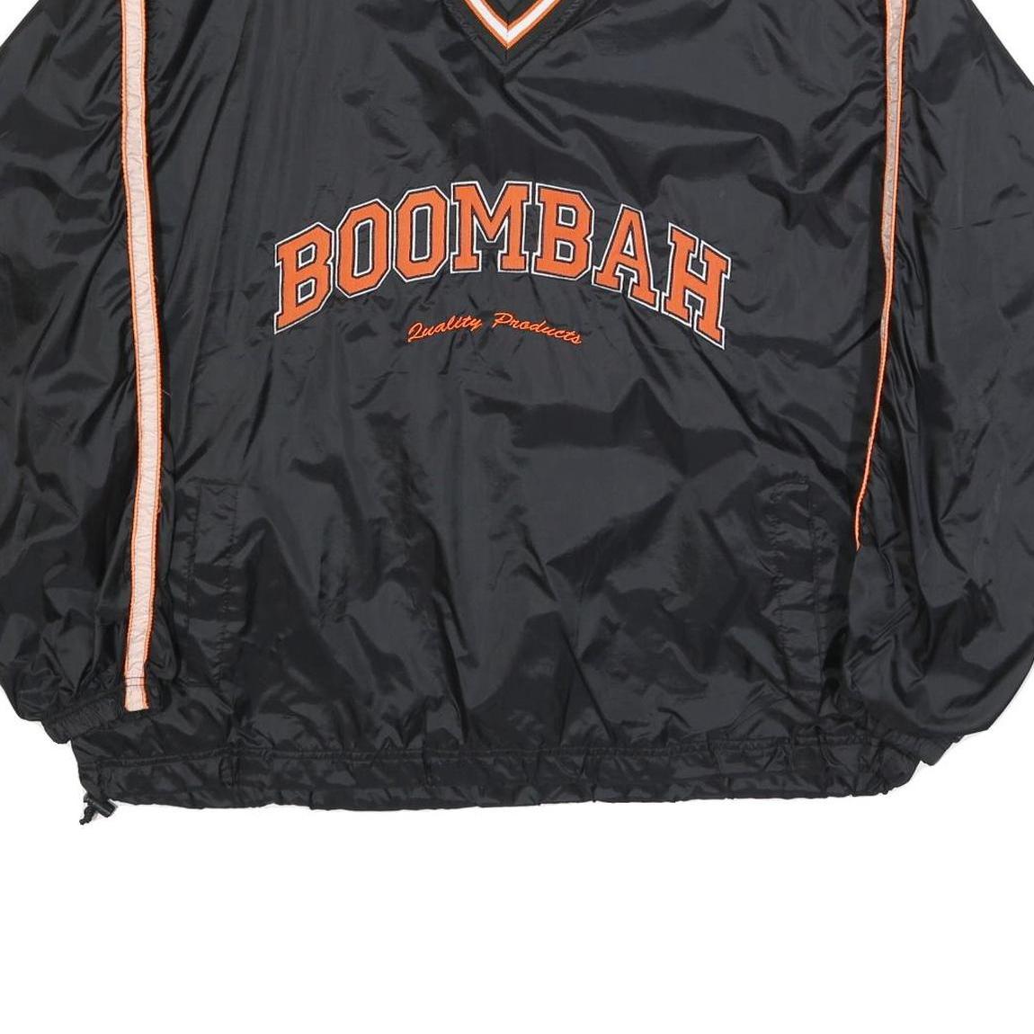 BOOMBAH Mens Black & Orange Sweatshirt V-Neck XL Sports Casual Pullover