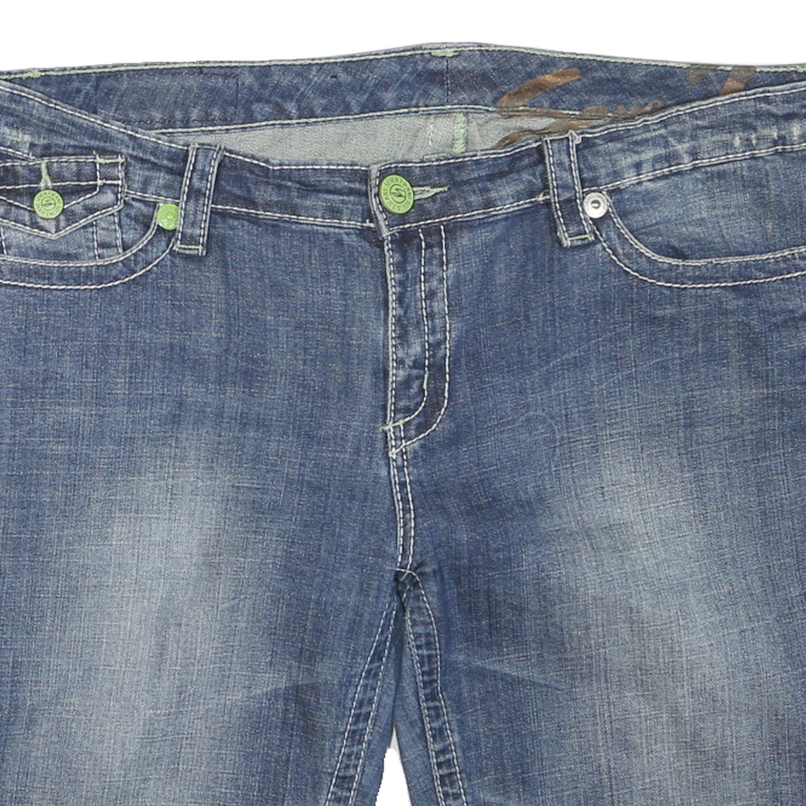 SEVEN Womens Blue Denim Casual Shorts XL W38 Button Closure Mid Length