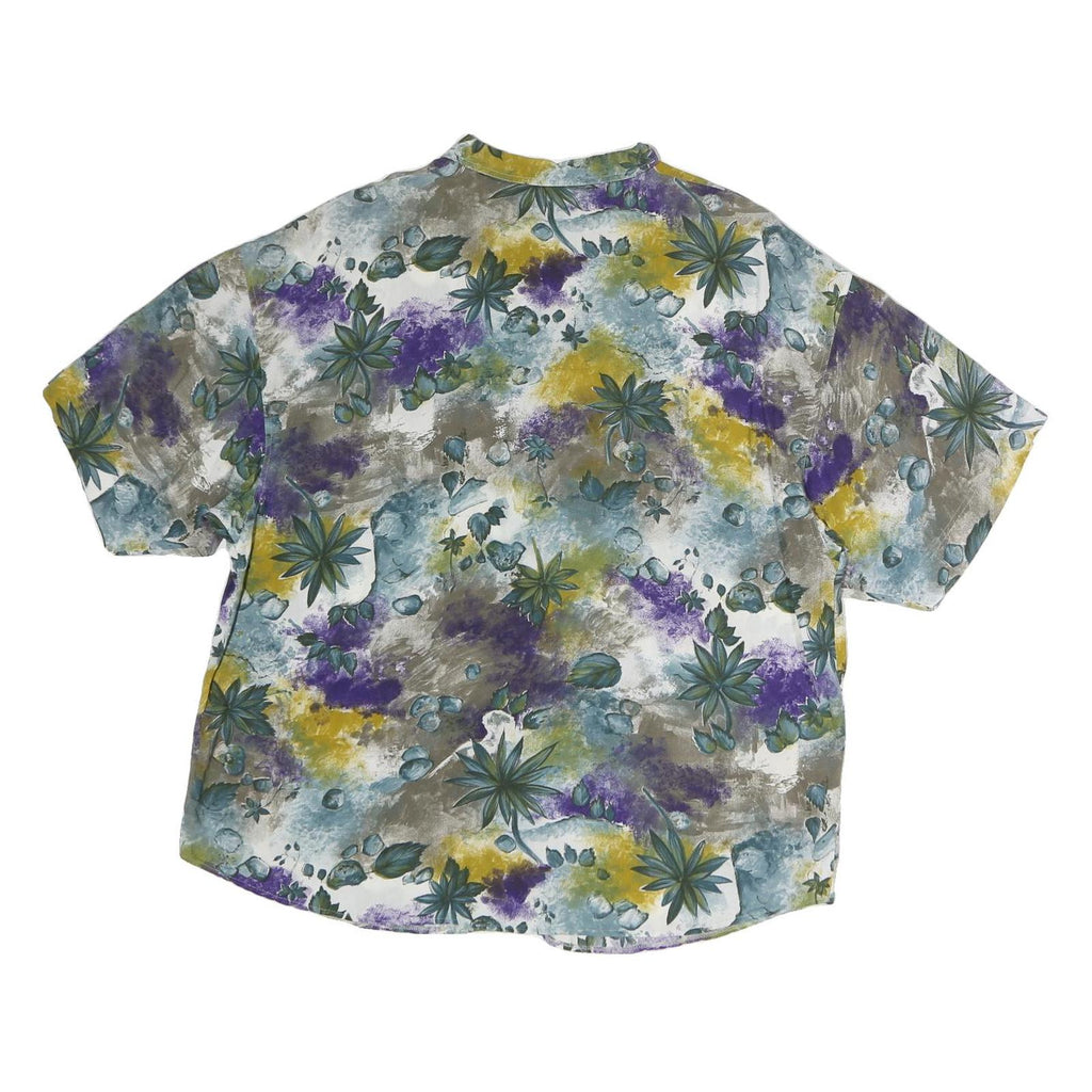 PIERRE FRANCLE Womens White Green Purple Yellow Abstract Print Shirt M