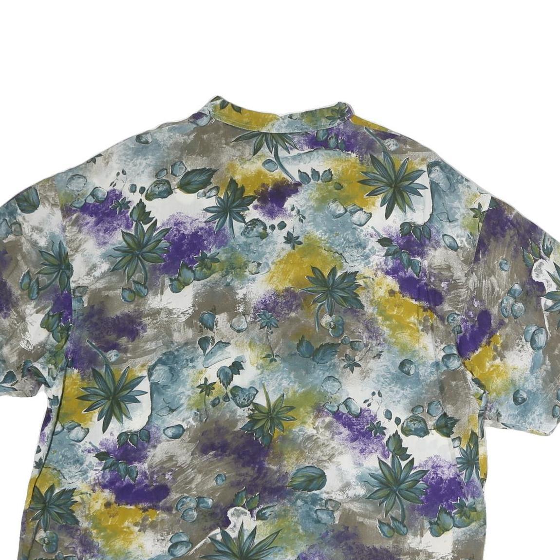 PIERRE FRANCLE Womens White Green Purple Yellow Abstract Print Shirt M