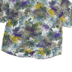 PIERRE FRANCLE Womens White Green Purple Yellow Abstract Print Shirt M
