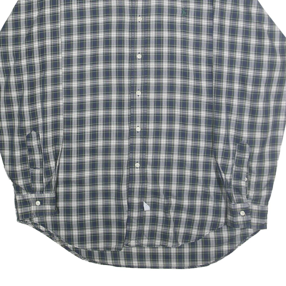 RALPH LAUREN Mens Blue White Check Shirt M Classic Button-Down Cotton Casual