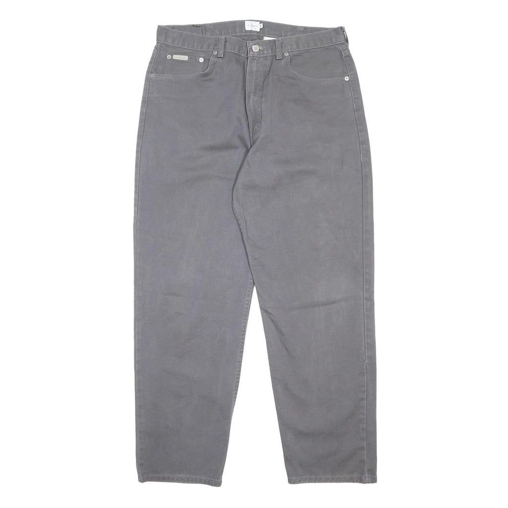 CALVIN KLEIN JEANS Mens Jeans Grey Relaxed Straight Denim Medium W36 L30 Casual