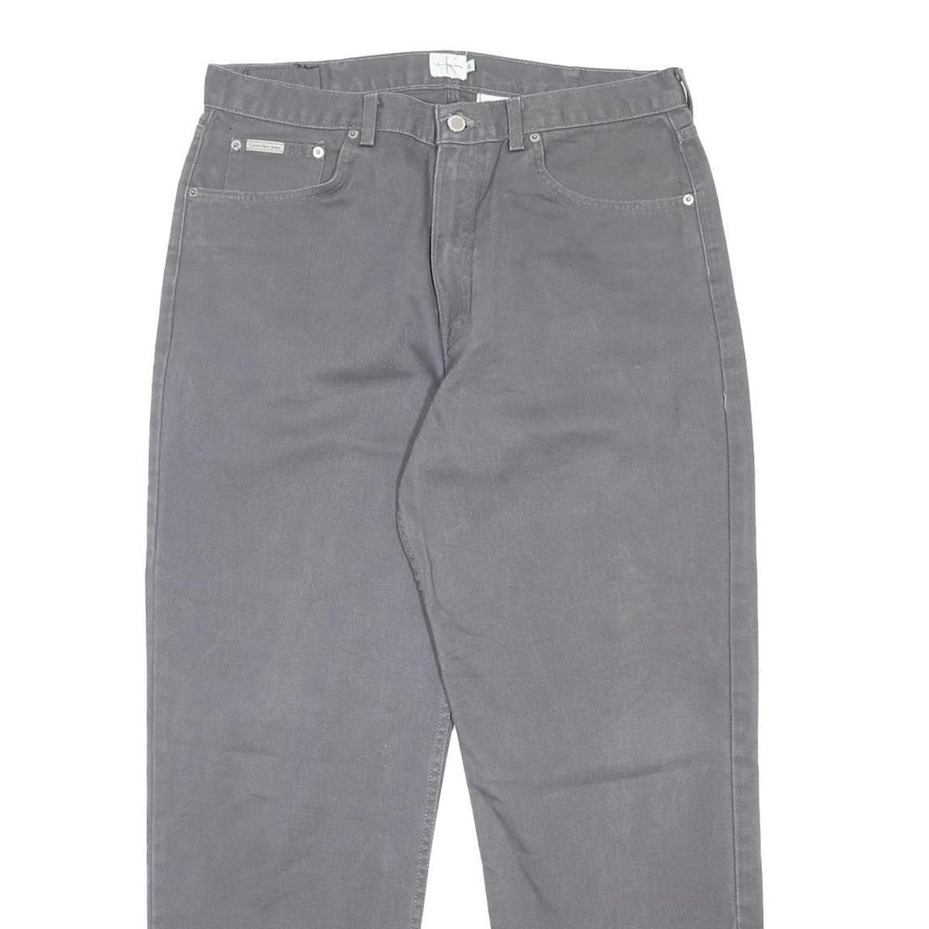 CALVIN KLEIN JEANS Mens Jeans Grey Relaxed Straight Denim Medium W36 L30 Casual