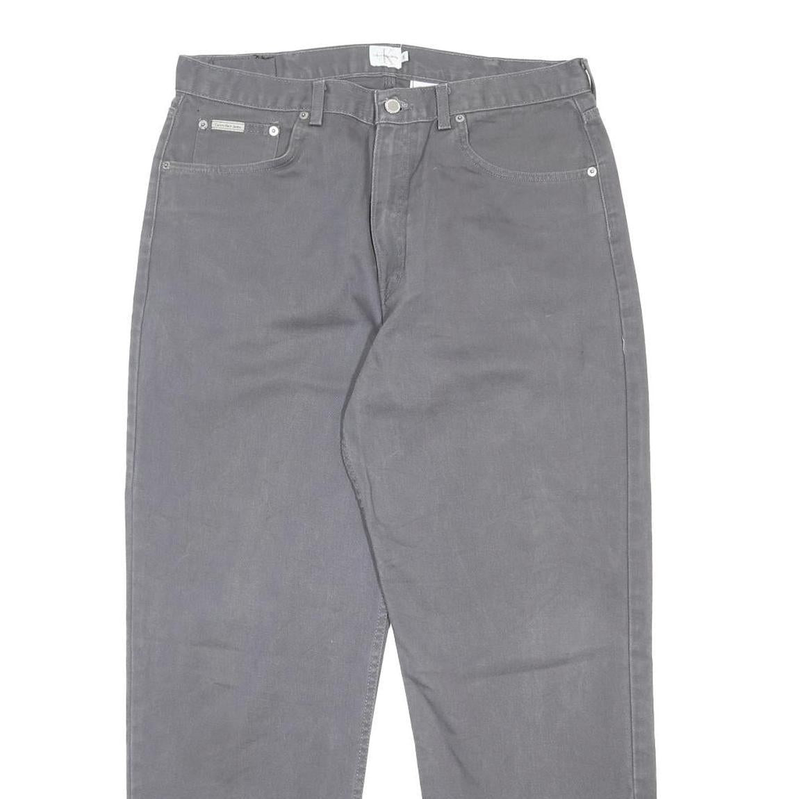 CALVIN KLEIN JEANS Mens Jeans Grey Relaxed Straight Denim Medium W36 L30 Casual