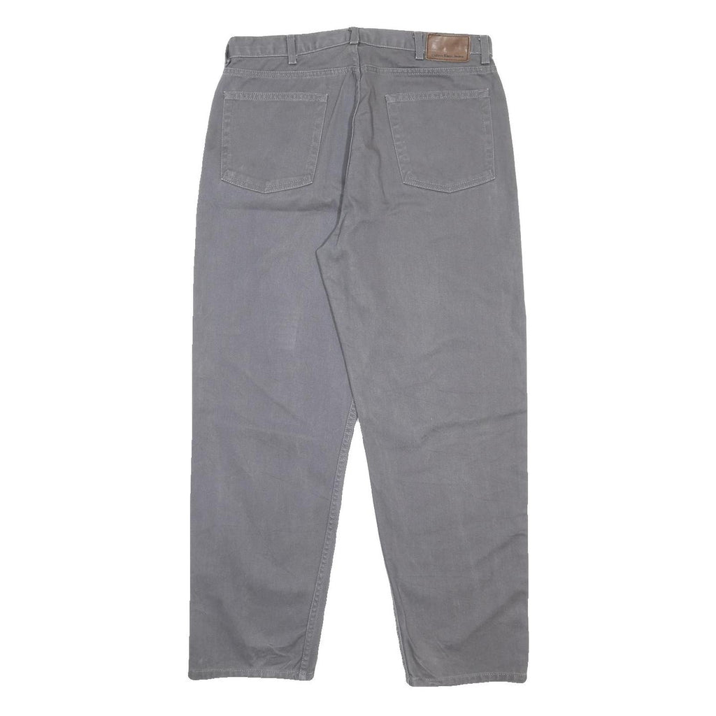 CALVIN KLEIN JEANS Mens Jeans Grey Relaxed Straight Denim Medium W36 L30 Casual