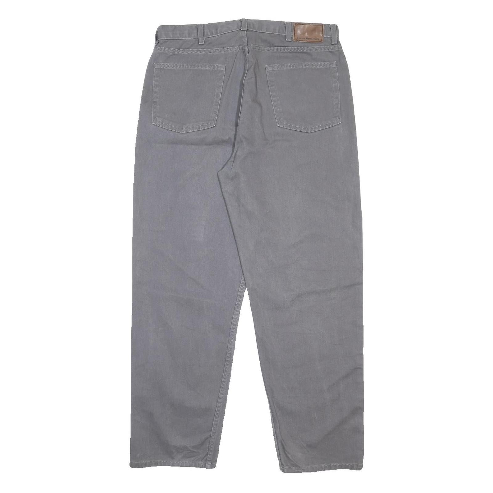 CALVIN KLEIN JEANS Mens Jeans Grey Relaxed Straight Denim Medium W36 L30 Casual