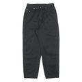 TEDDY'S Womens Cotton Blend Black Relaxed Tapered Trousers W26 L25