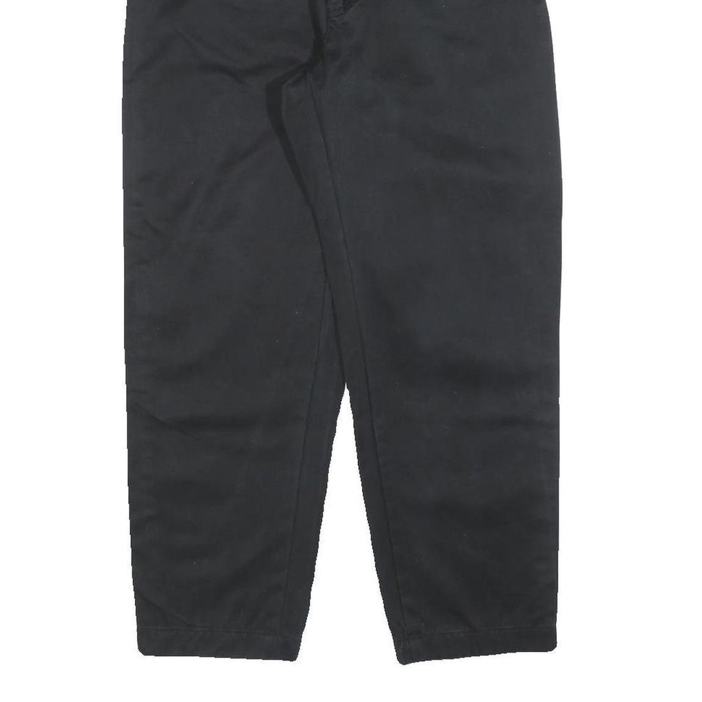 TEDDY'S Womens Cotton Blend Black Relaxed Tapered Trousers W26 L25