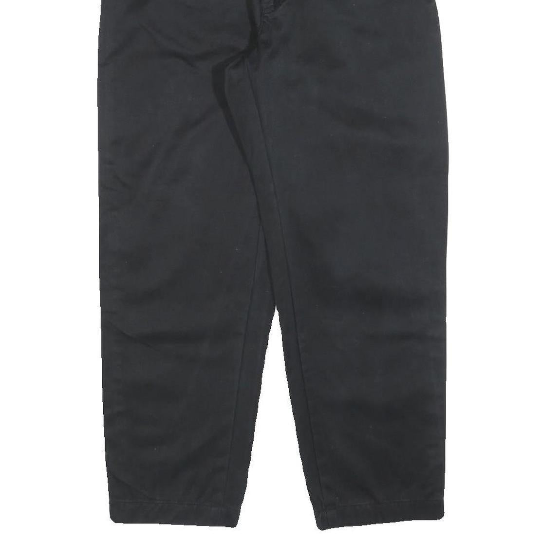 TEDDY'S Womens Cotton Blend Black Relaxed Tapered Trousers W26 L25