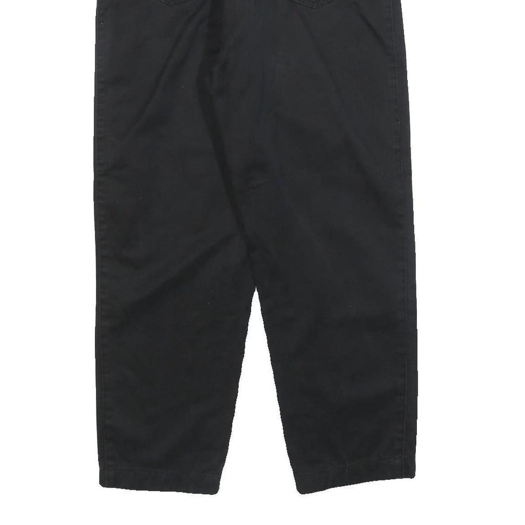 TEDDY'S Womens Cotton Blend Black Relaxed Tapered Trousers W26 L25