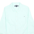 TOMMY HILFIGER Womens Mint Green Shirt M Button Front Chest Pocket Classic