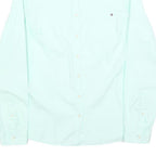 TOMMY HILFIGER Womens Mint Green Shirt M Button Front Chest Pocket Classic