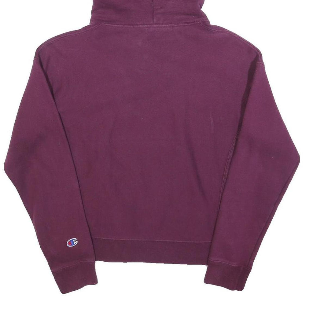 CHAMPION Womens Maroon Cotton Blend Hoodie S Classic Logo Sweatshirt