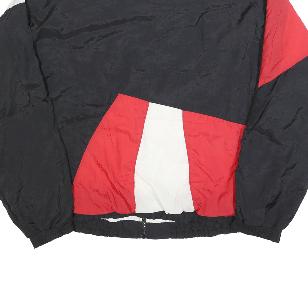 PUMA Mens Black & Red White Colourblock Zip Jacket L Polyester Sporty Casual