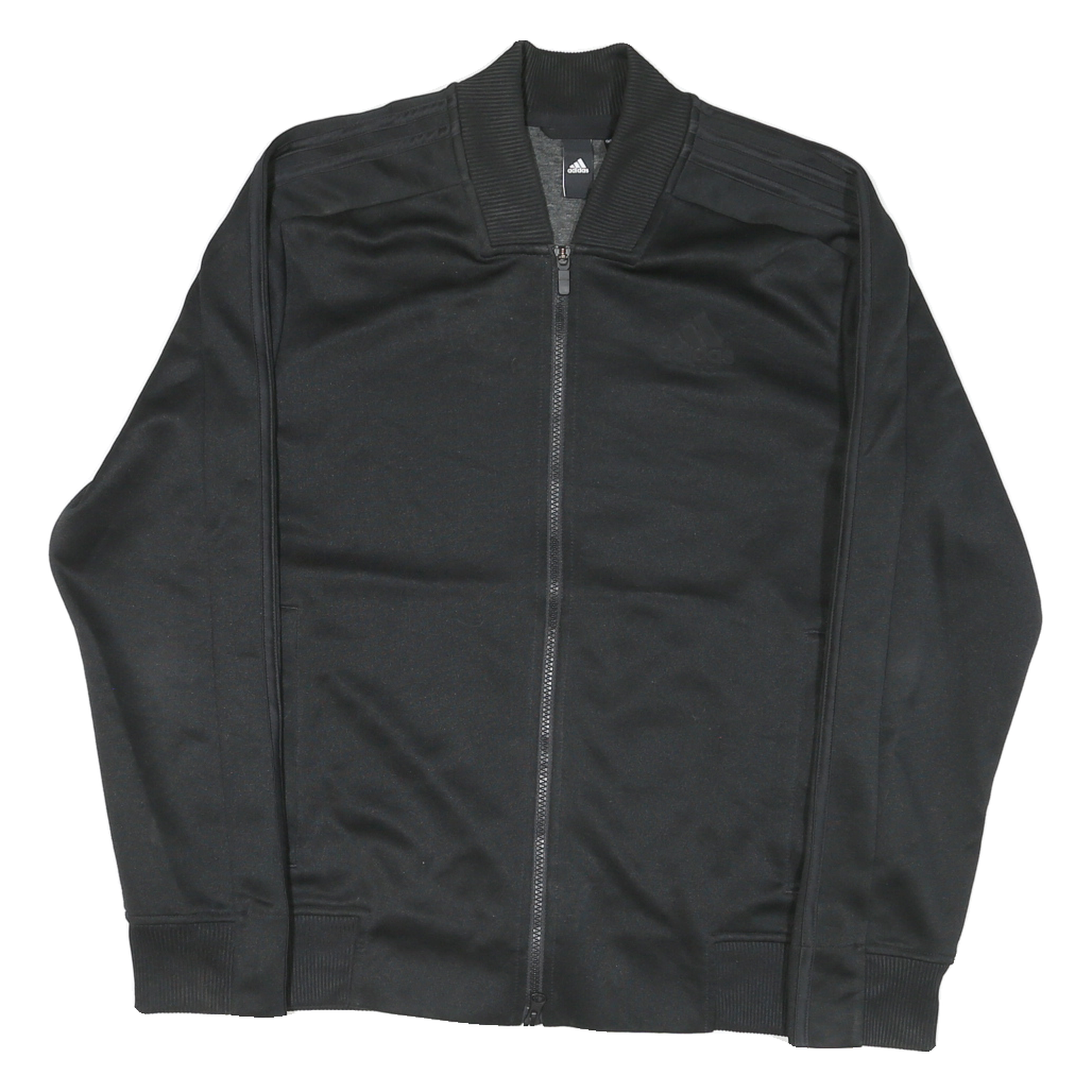 ADIDAS Mens Black Zip Jacket S Polyester Blend Plain Sports Casual Gym