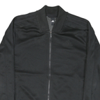 ADIDAS Mens Black Zip Jacket S Polyester Blend Plain Sports Casual Gym