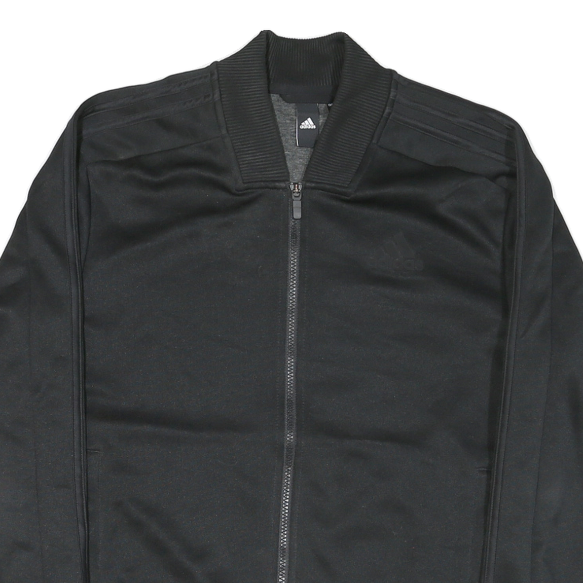 ADIDAS Mens Black Zip Jacket S Polyester Blend Plain Sports Casual Gym