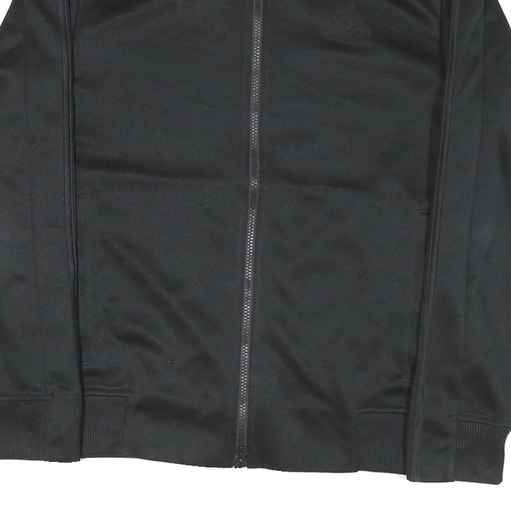 ADIDAS Mens Black Zip Jacket S Polyester Blend Plain Sports Casual Gym