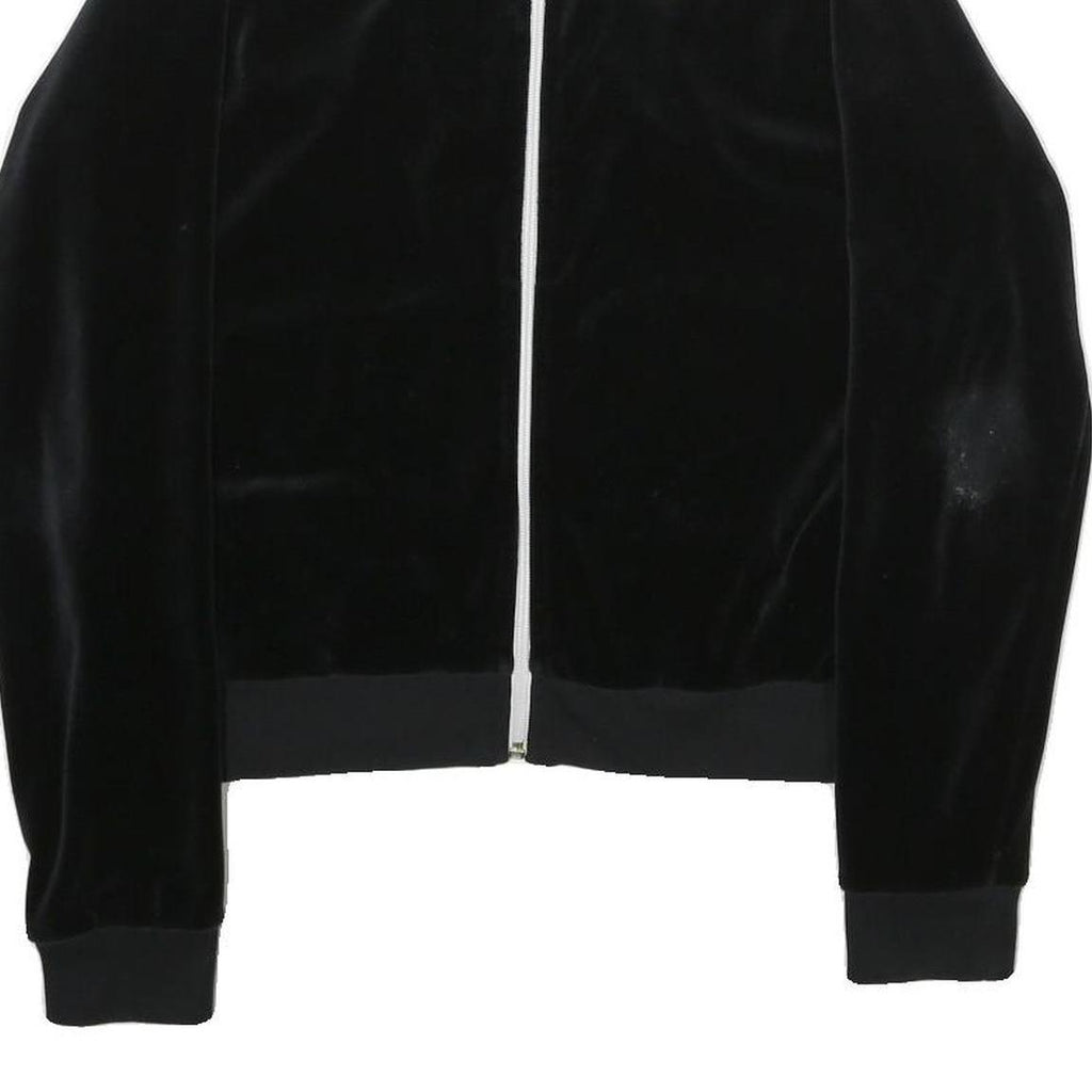 NIKE Womens Black Velvet Track Jacket M Athletic Fit Stand-Up Collar Plain Zip