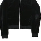 NIKE Womens Black Velvet Track Jacket M Athletic Fit Stand-Up Collar Plain Zip