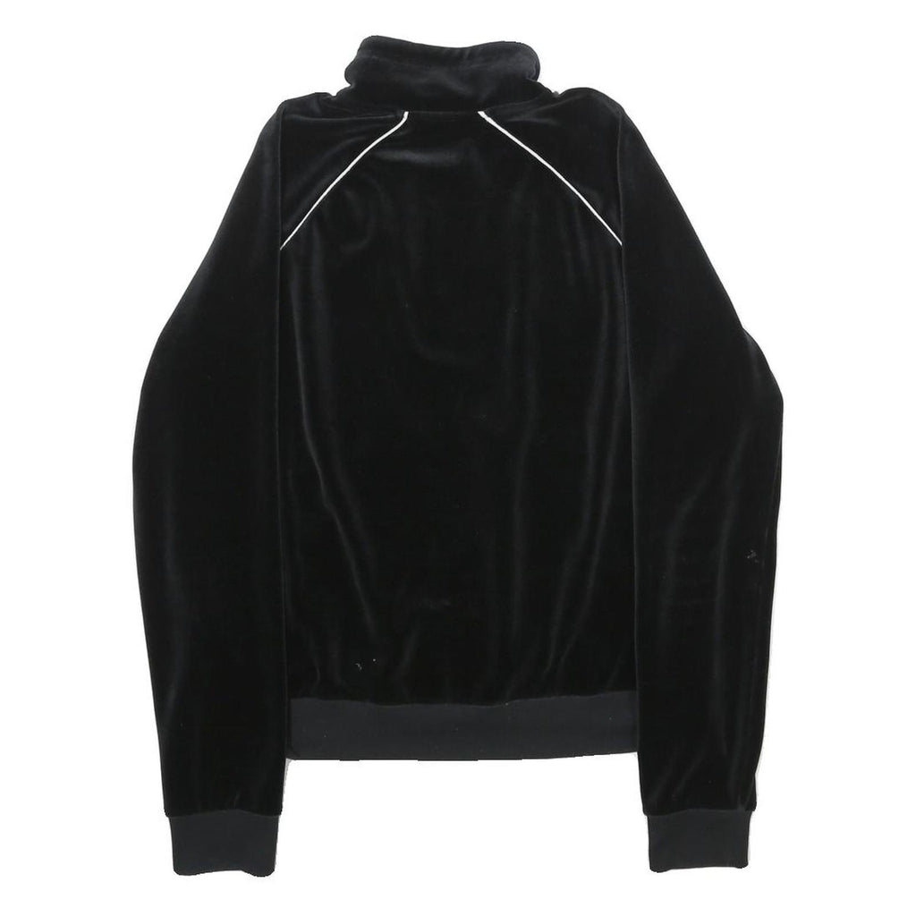 NIKE Womens Black Velvet Track Jacket M Athletic Fit Stand-Up Collar Plain Zip