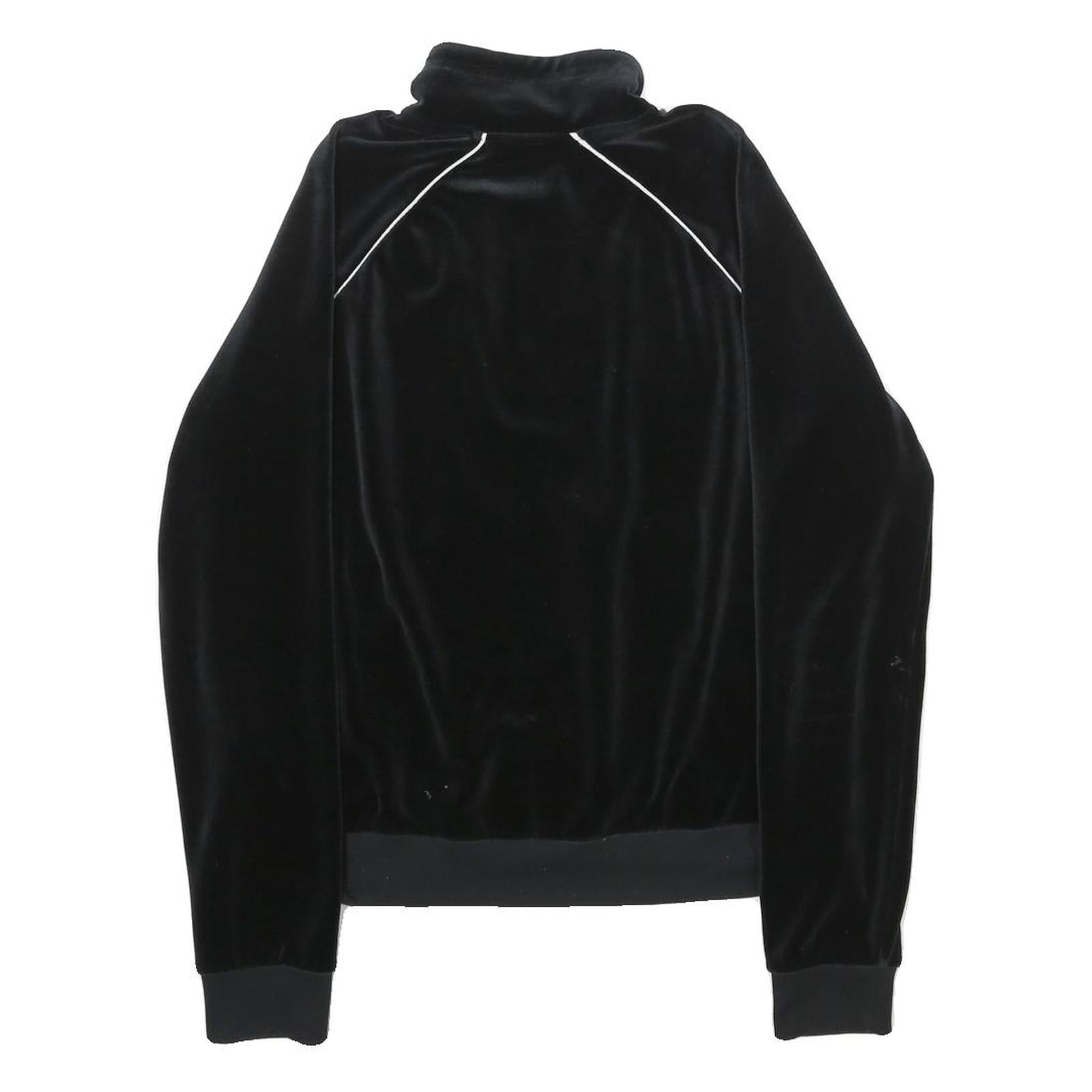 NIKE Womens Black Velvet Track Jacket M Athletic Fit Stand-Up Collar Plain Zip