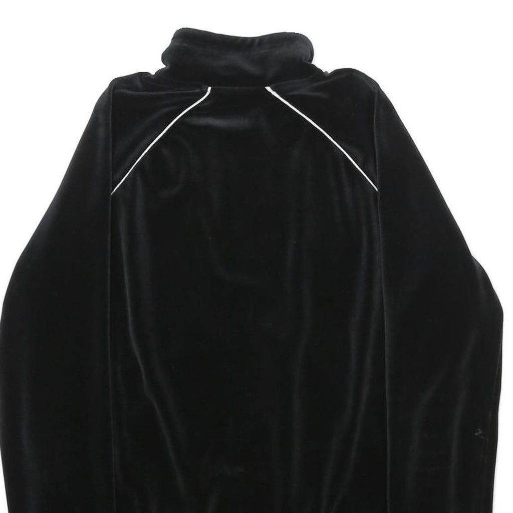 NIKE Womens Black Velvet Track Jacket M Athletic Fit Stand-Up Collar Plain Zip
