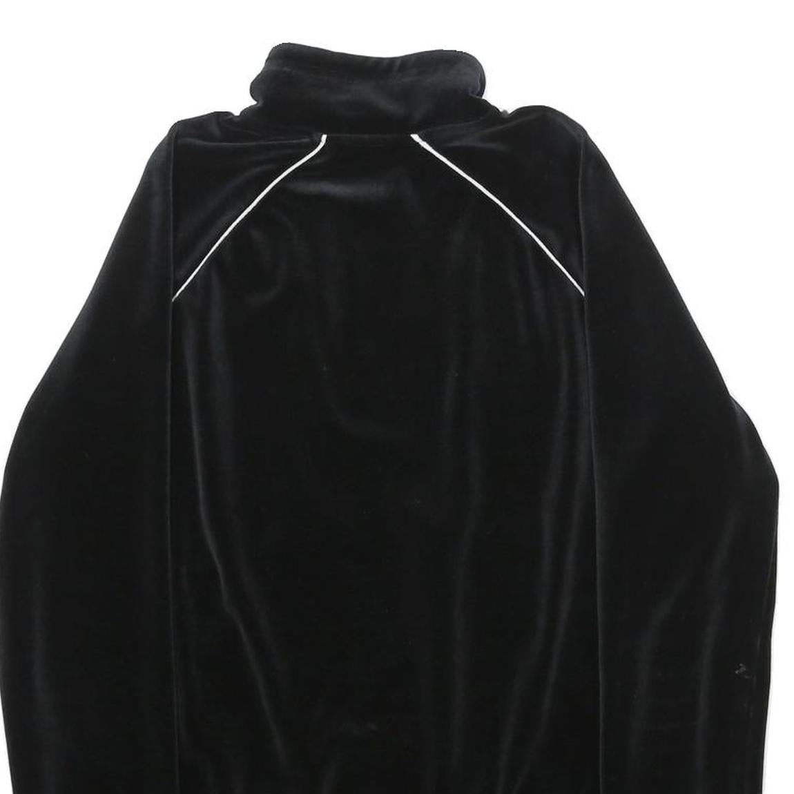 NIKE Womens Black Velvet Track Jacket M Athletic Fit Stand-Up Collar Plain Zip