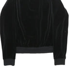 NIKE Womens Black Velvet Track Jacket M Athletic Fit Stand-Up Collar Plain Zip