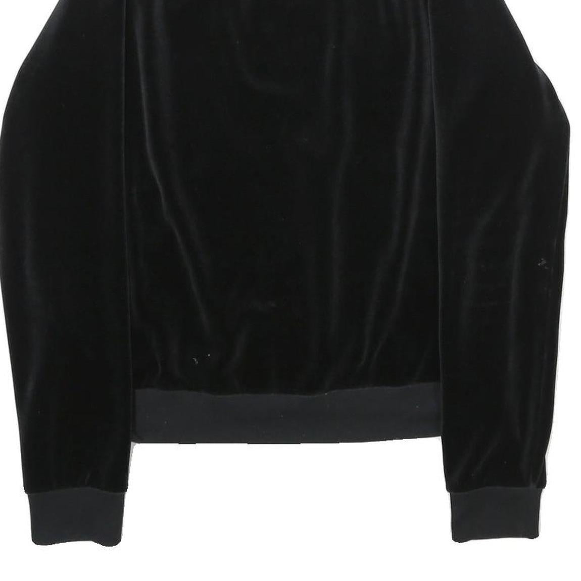 NIKE Womens Black Velvet Track Jacket M Athletic Fit Stand-Up Collar Plain Zip