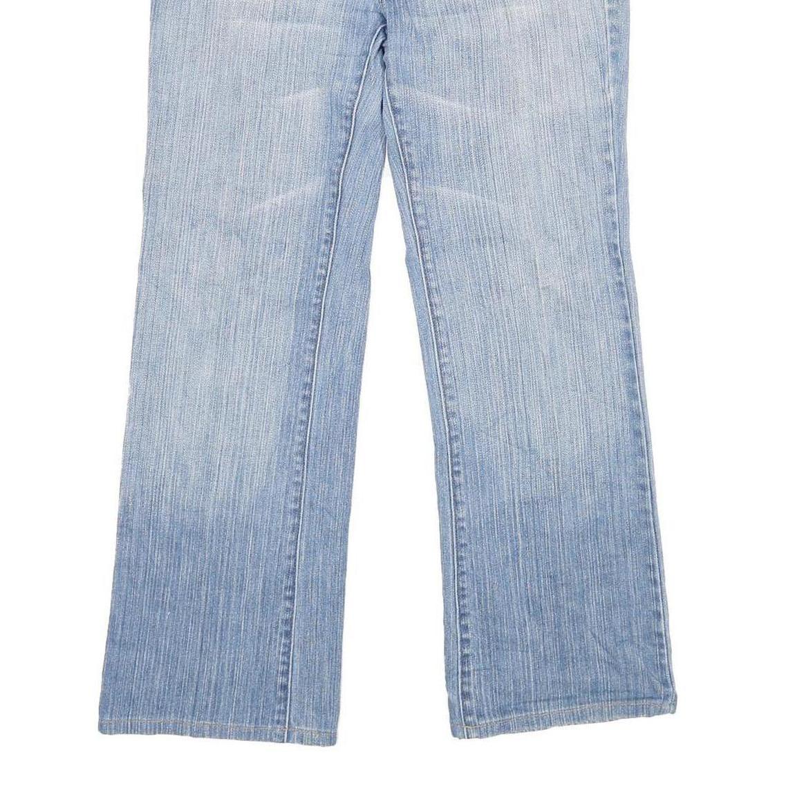 BLANC Womens Regular Light Blue Denim Straight Jeans W30 L28 Beaded Detail