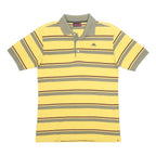 KAPPA Mens Yellow & Green Striped Short Sleeve Polo Shirt M Cotton Casual