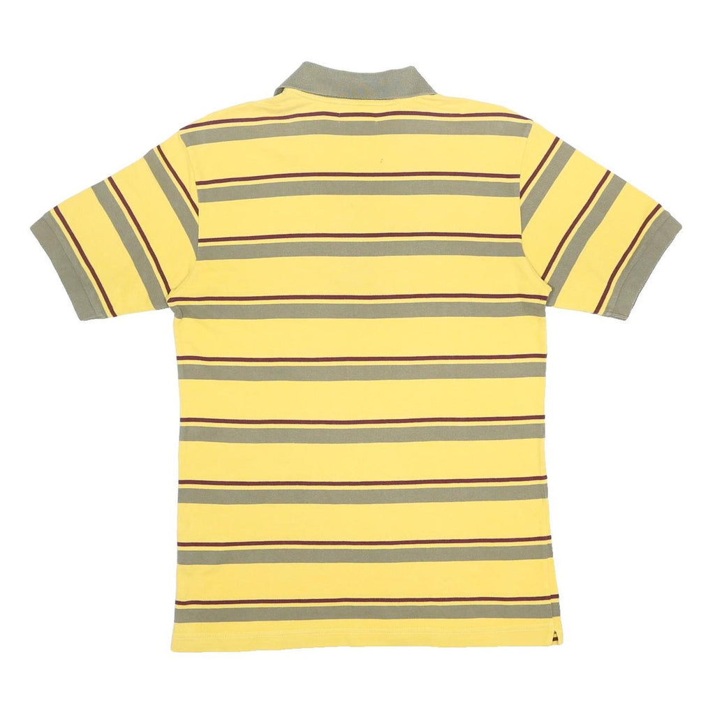 KAPPA Mens Yellow & Green Striped Short Sleeve Polo Shirt M Cotton Casual