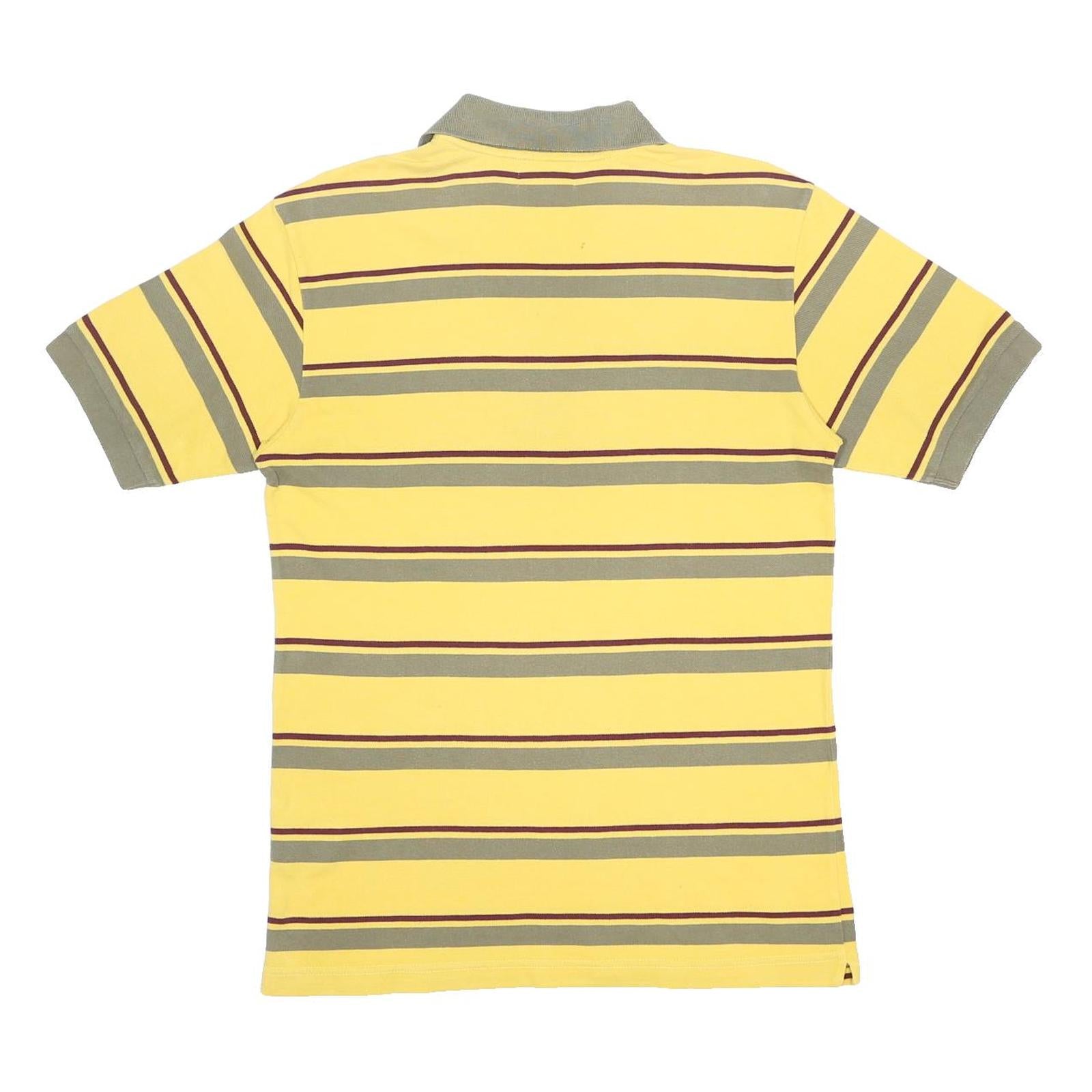 KAPPA Mens Yellow & Green Striped Short Sleeve Polo Shirt M Cotton Casual