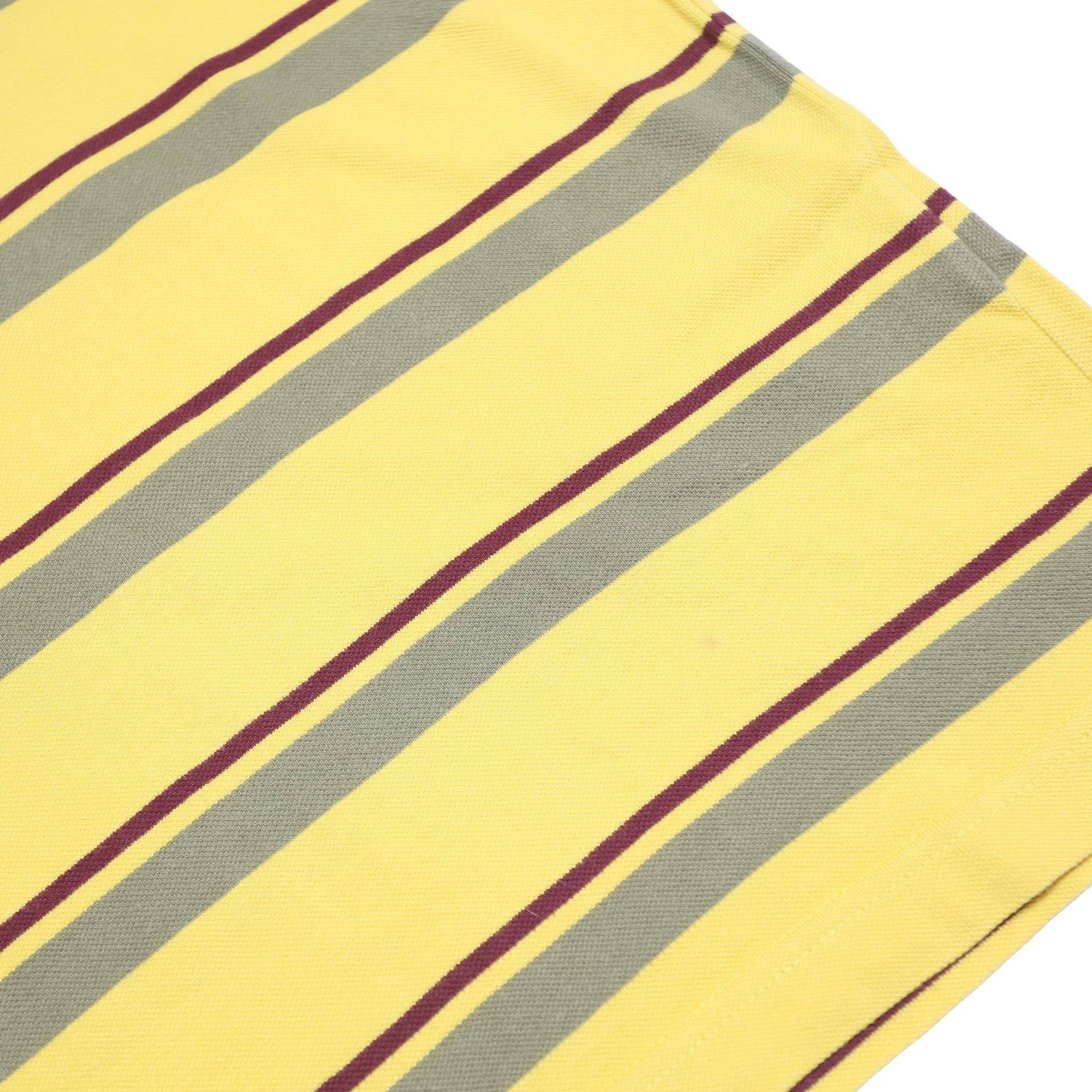 KAPPA Mens Yellow & Green Striped Short Sleeve Polo Shirt M Cotton Casual