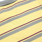 KAPPA Mens Yellow & Green Striped Short Sleeve Polo Shirt M Cotton Casual
