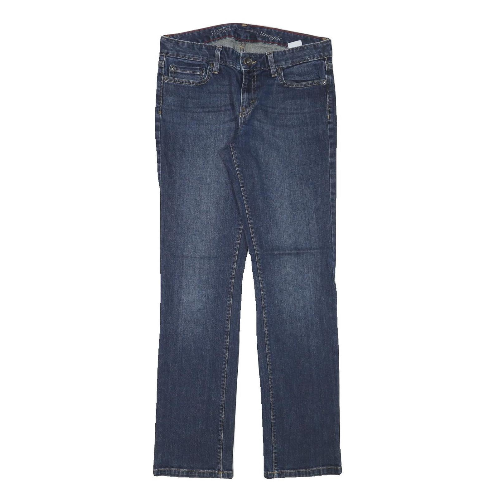 TOMMY HILFIGER Mens Regular Blue Denim Jeans Cotton Blend W30 L31 Classic Zip