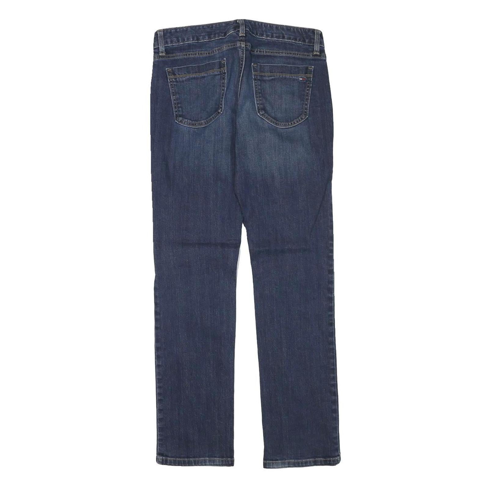 TOMMY HILFIGER Mens Regular Blue Denim Jeans Cotton Blend W30 L31 Classic Zip