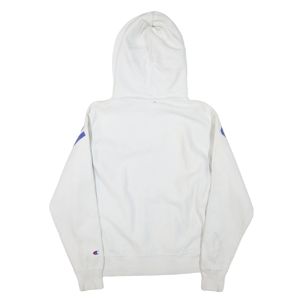 CHAMPION REVERSE WEAVE Mens White Hoodie M Cotton Blend Classic Pullover
