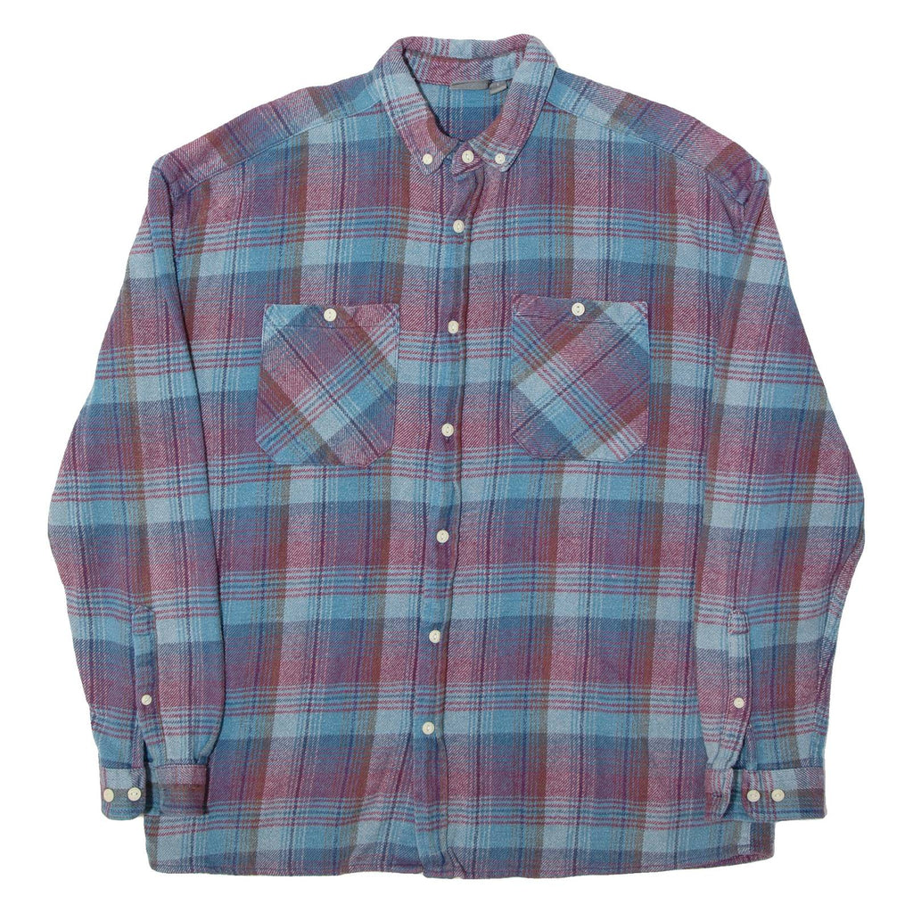 ASOS Mens Shirt Blue Check Long Sleeve S