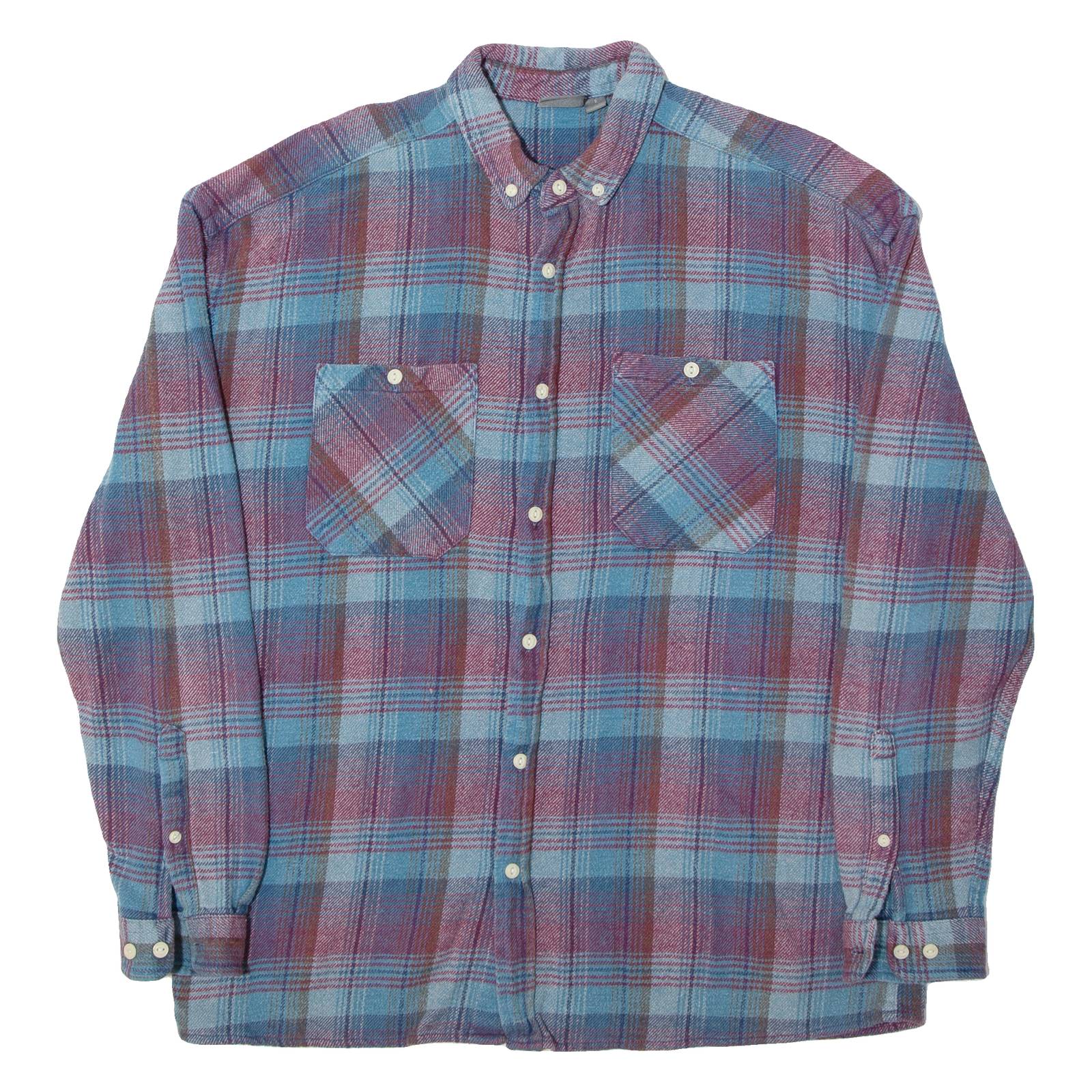 ASOS Mens Shirt Blue Check Long Sleeve S