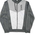 NIKE Mens Grey & Light Grey Full Zip Hoodie XS Polyester Blend Sportswear
