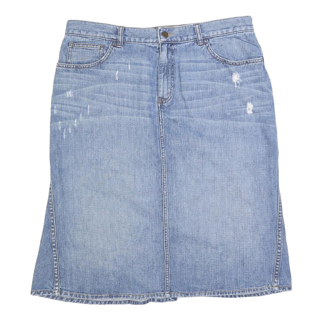 LAUREN RALPH LAUREN Womens Blue Denim Flare Knee Length Cotton Skirt L Stylish