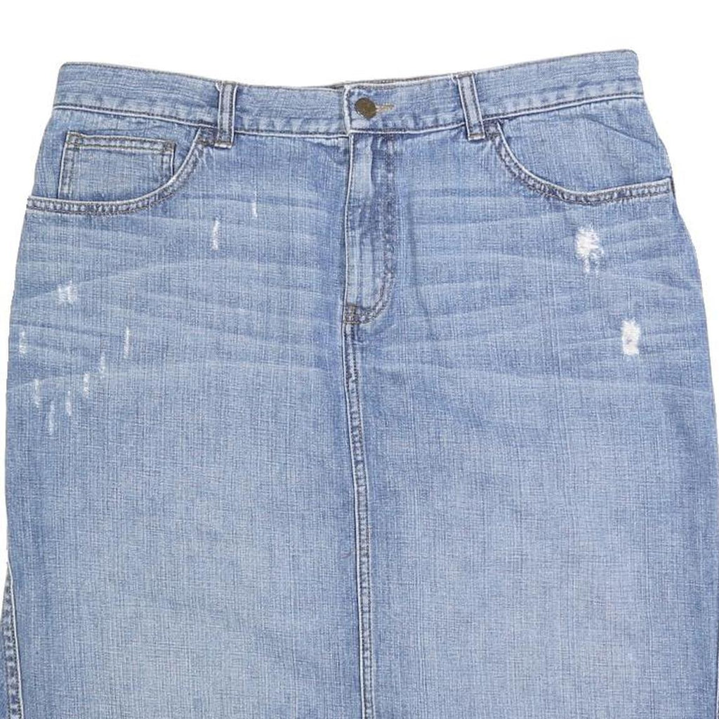 LAUREN RALPH LAUREN Womens Blue Denim Flare Knee Length Cotton Skirt L Stylish