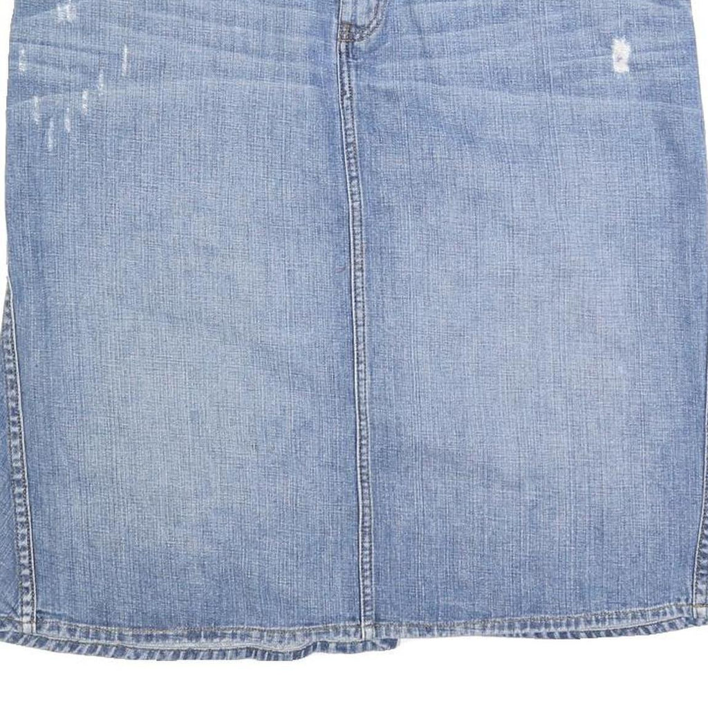 LAUREN RALPH LAUREN Womens Blue Denim Flare Knee Length Cotton Skirt L Stylish
