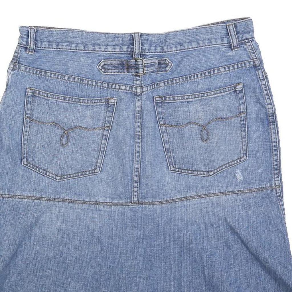 LAUREN RALPH LAUREN Womens Blue Denim Flare Knee Length Cotton Skirt L Stylish