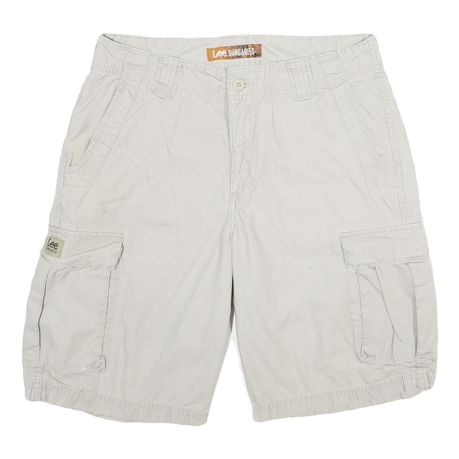 LEE Mens Shorts Beige Casual Cotton Cargo M W31 Pockets Comfortable Summer