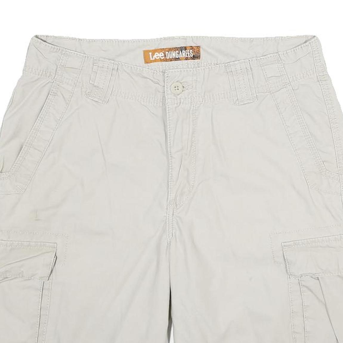LEE Mens Shorts Beige Casual Cotton Cargo M W31 Pockets Comfortable Summer